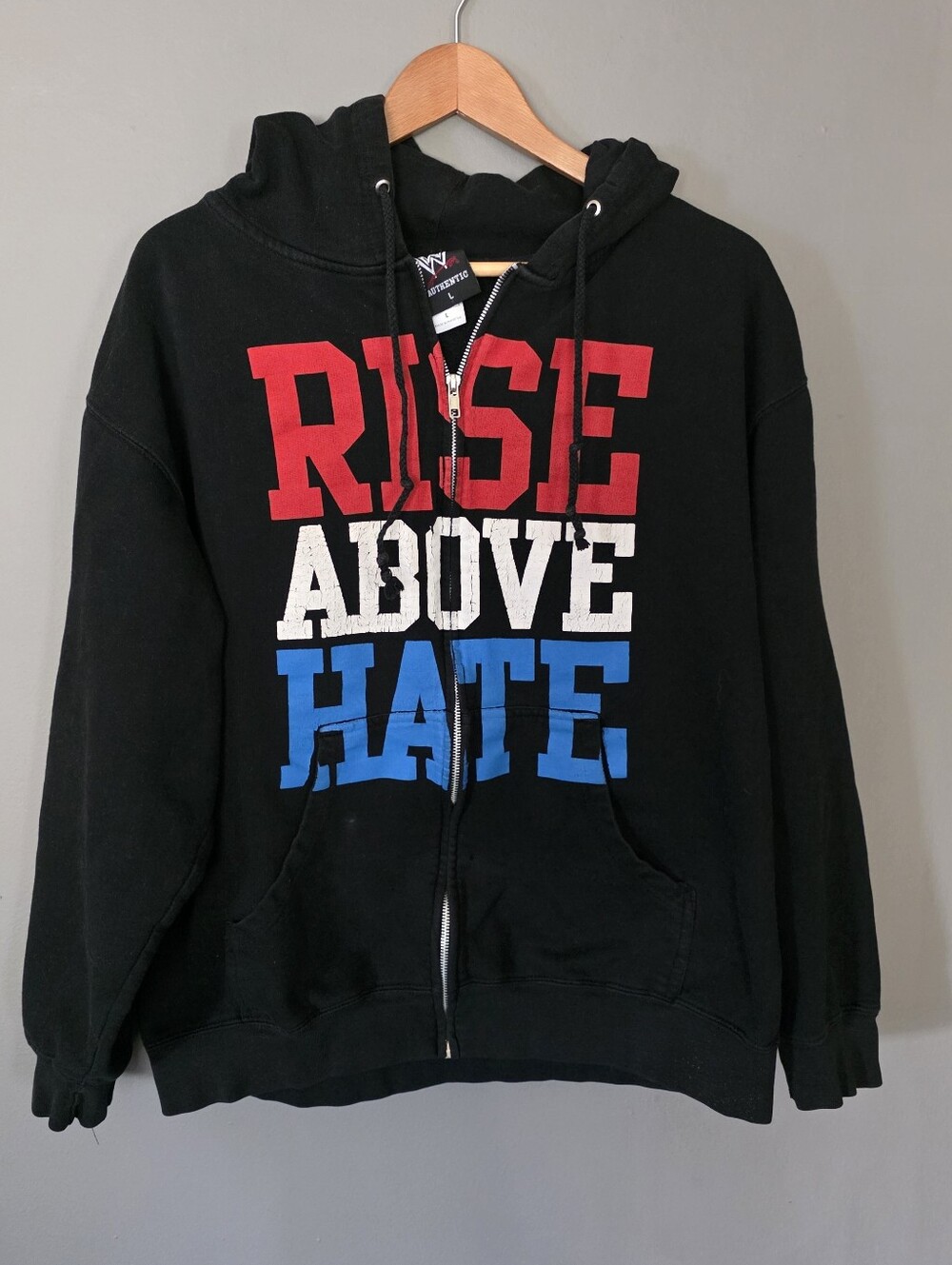 WWE John Cena Rise Above Hate Anthem‎ Hoodie Full Zip Mens L